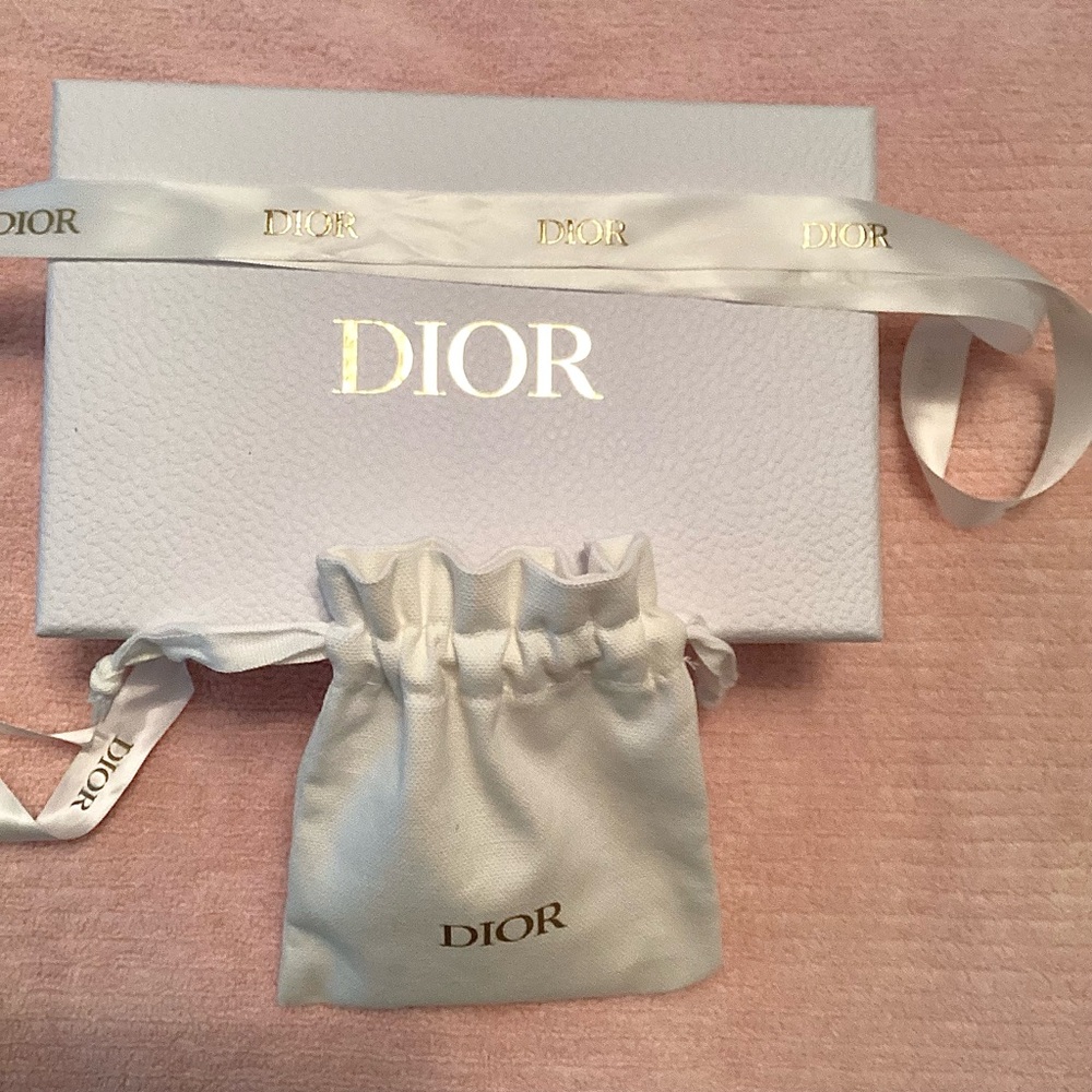 Dior White Gift Box with Dior Cloth Gift Bag, Dior Ribbon, Tissue Paper